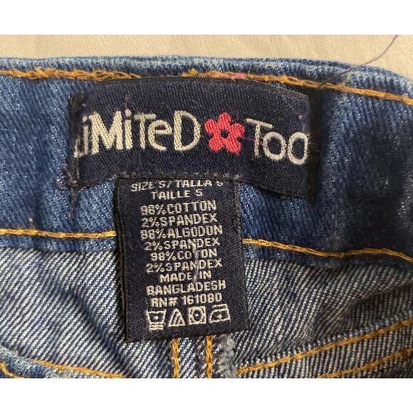 Y2K Denim Shorts Blue with Yellow Trim Limited Too Girls 5 - Picture 4 of 5